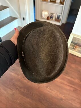 Classic Men's Brown Wool Felt Fedora Hat
